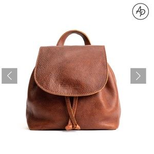 100% leather bucket backpack